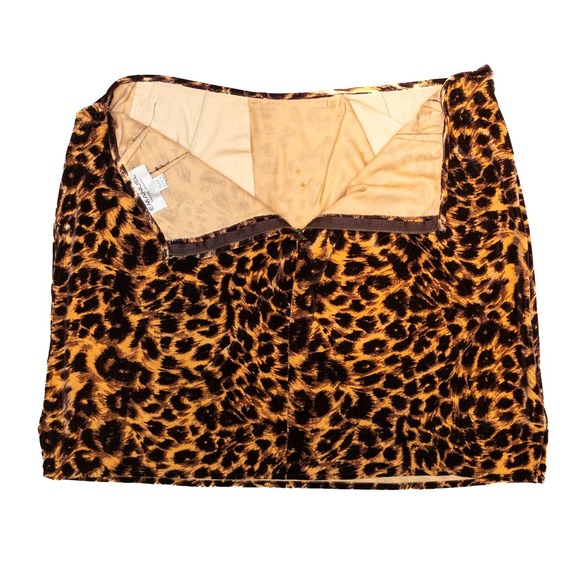 Vintage Emanuel Ungaro Women's Velvet Leopard Print Skirt – Size 14 / EU 48‎ - Picture 4 of 9